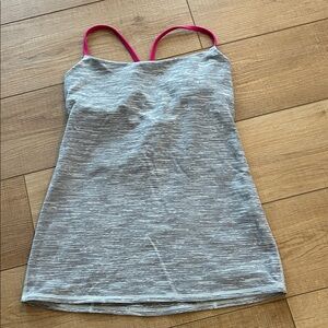 Lululemon Athletica Gray and Pink Tank Top